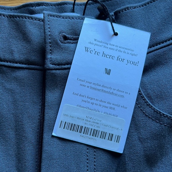 M.M. Lafleur Milo Jean - Better Than Denim, Cool Charcoal, size 6, NEW with tags - Picture 14 of 16